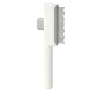 Introti Pet Comb with Long & Short Stainless Steel Metal Teeth Dog Deshedding Brush with Release Button Pet Hair Brush for Dogs and Cats
