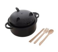Introti Ramen Noodles Bowl Set with Strainer Ramen Cooker with Chopsticks Spoon and Fork College Dorm Room for Girls Boys