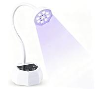 Introti Rechargeable Lotus Nail Lamps Auto Sensing Fast Curing Gooseneck Nail Lamp with Three Timers 360 Bendable Nail Art Lamp for Salon & Home DIY Use