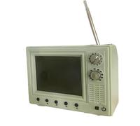 Introti Rechargeable Mini Retro TV Cartoon Player with Nostalgic Films Cute Vintage Portable Television Lightweight Pocket-Sized Players for Dollhouse Scenes & Collectible Decor (Yellow)