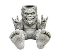Introti Resin Rebellious Monkey Planter Funny Big-foot Sasquatch Planter Outdoor Weather Resistant Gift for Plant Lovers & Gardening Enthusiasts