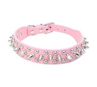 Introti Rivet Spike Puppy Collars for Dogs Cats PU Leather Studded Puppy Collar Metal Buckle Design for Small Medium Large Pets Like Frenchie Bulldog