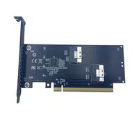 Introti SlimSAS 4.0 To PCIe Expansion Card Heat Dissipation Design Dual Power Supply (PCIe + 6PIN DC) Anti-Interference SAS Cable External Graphics Card Adapter for Multi-Device Connection