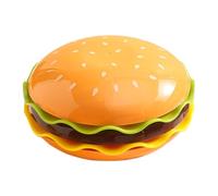 Introti Stackable Burger Plate Set for BBQ Parties & Events Hamburger-Shaped Multi-Layer Appetizer Dish Set for Snacks Desserts and Sushi Dip