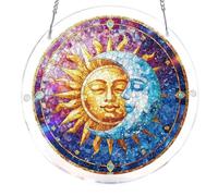 Introti Stained Glass Window Hanging Reusable Window Hanging Decor Suncatcher Multi-Purpose Puzzle Sunlight Capturer Home Furnishings Gifts for Mom/Grandma (10)