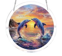Introti Stained Glass Window Hanging Reusable Window Hanging Decor Suncatcher Multi-Purpose Puzzle Sunlight Capturer Home Furnishings Gifts for Mom/Grandma (16)