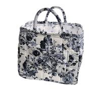 Introti Women Floral Boho Fabric Storage Basket Large Capacity Laundry Nursery Basket with Handles for Home Decor Picnic Travel Dorms Clothes (Style A)