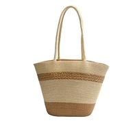 Introti Women Straw Top Handle Bag with Inner Pocket Tote Bag Lightweight & Portable Shoulder Bags for Shopping Holiday Parties Commute Daily Use
