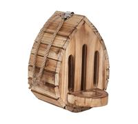 Introti Wooden Butterfly Habitat & Feeder with Rope Hanging Butterflies Puddler Hangable Decorative Nesting Box for Garden Patio Balcony Backyard
