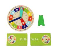 Introti Wooden Clock Model with Cards Interactive Montessori Learning Clock for