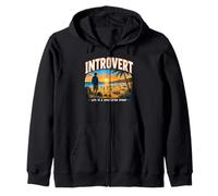 Introvert Beach Sunset Life Is a Spectator Sport Zip Hoodie