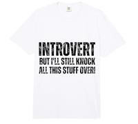 Introvert But I'll Knock This Stuff Over : Funny Introverted Comfort Colors Adult Heavyweight T-Shirt