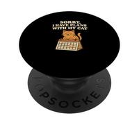 Introvert Cat Lover Quote with Cute Calendar Graphic PopSockets Adhesive PopGrip