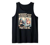 Introvert Dog Owner Extrovert Dog Funny Comic Tank Top