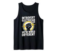 Introvert Electrician Club quiet journeyman sparkie humour Tank Top