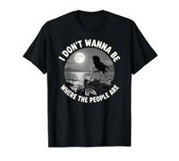 Introvert I Don't Wanna Be Where the People are Antisocial Value Graphic T-Shirt, Men, Black, M