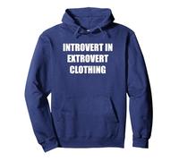 Introvert In Extrovert Clothing Pullover Hoodie, Adult Unisex, Navy, L
