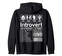 Introvert Label Funny Antisocial Loner Socially Awkward Zip Hoodie
