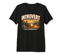 Introvert Life is a Spectator Sport Camping Scene Premium T-Shirt