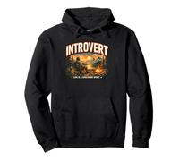 Introvert Life Is a Spectator Sport Camping Scene Pullover Hoodie