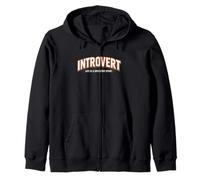 Introvert Life Is a Spectator Sport Graphic Zip Hoodie