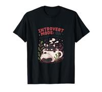 Introvert Mode On Cat and Coffee Cozy Cat in Mug Art T-Shirt