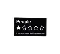 Introvert Social Anxiety Enamel Pin, People 1 Star Review Brooch Badge, Funny Gift For Introvert Shy Person Antisocial Club, Don't Talk To Me Sarcasm Brooches, Hilarious Decorative Pin For Backpack