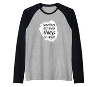 Introvert Sometimes Anti Social Always Anti Racist Protest Raglan Baseball Tee