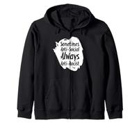 Introvert Sometimes Anti Social Always Anti Racist Protest Zip Hoodie