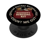 Introvert Survival Kit Funny Holiday Social Anxiety PopSockets Adhesive PopGrip