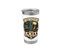 Introvert with Exit Strategy Boundary Humor Stainless Steel Insulated Tumbler