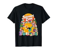Introvert Zone Books Cat Retro T-Shirt