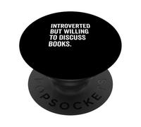 Introverted Bookworm Ready to Discuss Literature Lovers PopSockets Adhesive PopGrip