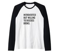 Introverted Bookworm Ready to Discuss Literature Lovers Raglan Baseball Tee