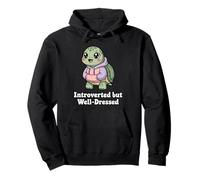Introverted but Well Dressed Turtle Quote Pullover Hoodie