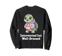 Introverted but Well Dressed Turtle Quote Sweatshirt