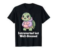 Introverted but Well Dressed Turtle Quote T-Shirt