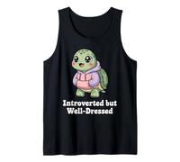 Introverted but Well Dressed Turtle Quote Tank Top
