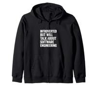 Introverted But Will Talk About Software Engineering Saying Zip Hoodie