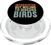 Introverted But Willing To Discuss Birds Retro Bird Watching PopSockets PopGrip for MagSafe