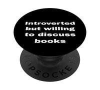 Introverted But Willing To Discuss Books Lover Worm Quote PopSockets Adhesive PopGrip