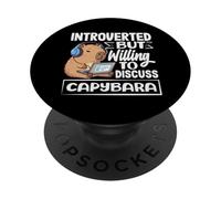 Introverted But Willing To Discuss Capybara Cute Animal PopSockets Adhesive PopGrip