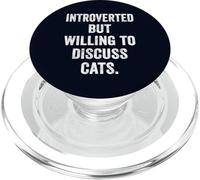 Introverted but Willing to Discuss Cats Cat Lover Introvert PopSockets PopGrip for MagSafe