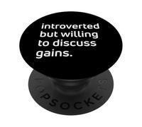 Introverted But Willing To Discuss Gains Gym Lifting Pump PopSockets Adhesive PopGrip