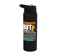 Introverted but Willing to Discuss Hockey Stainless Steel Insulated Water Bottle