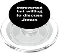 Introverted But Willing To Discuss Jesus Christian Religious PopSockets PopGrip for MagSafe