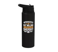 Introverted But Willing to Discuss My Shepsky Dog Stainless Steel Insulated Water Bottle