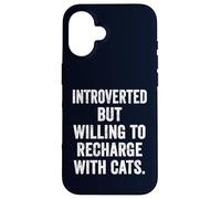 Introverted but Willing to Recharge with Cats Funny Cat Love Case for iPhone 16