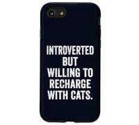 Introverted but Willing to Recharge with Cats Funny Cat Love Case for iPhone SE (2020) / 7/8