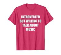 Introverted But Willing to Talk About Music T-Shirt, Men, Red Heather, 3XL